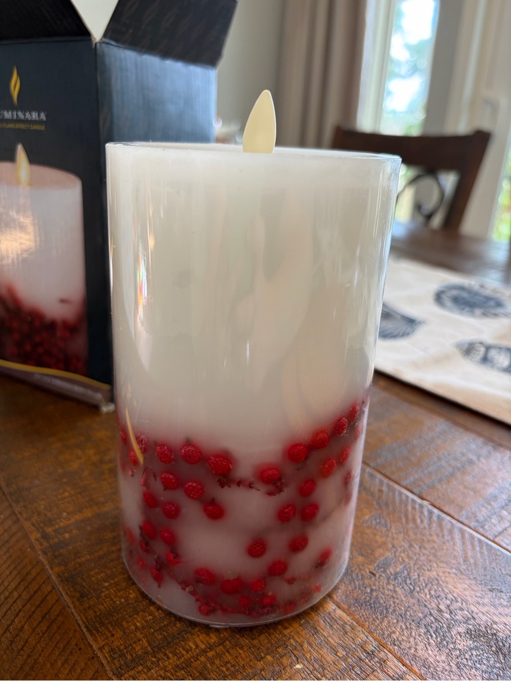 Unscented Red Berry LED Pillar Candle by